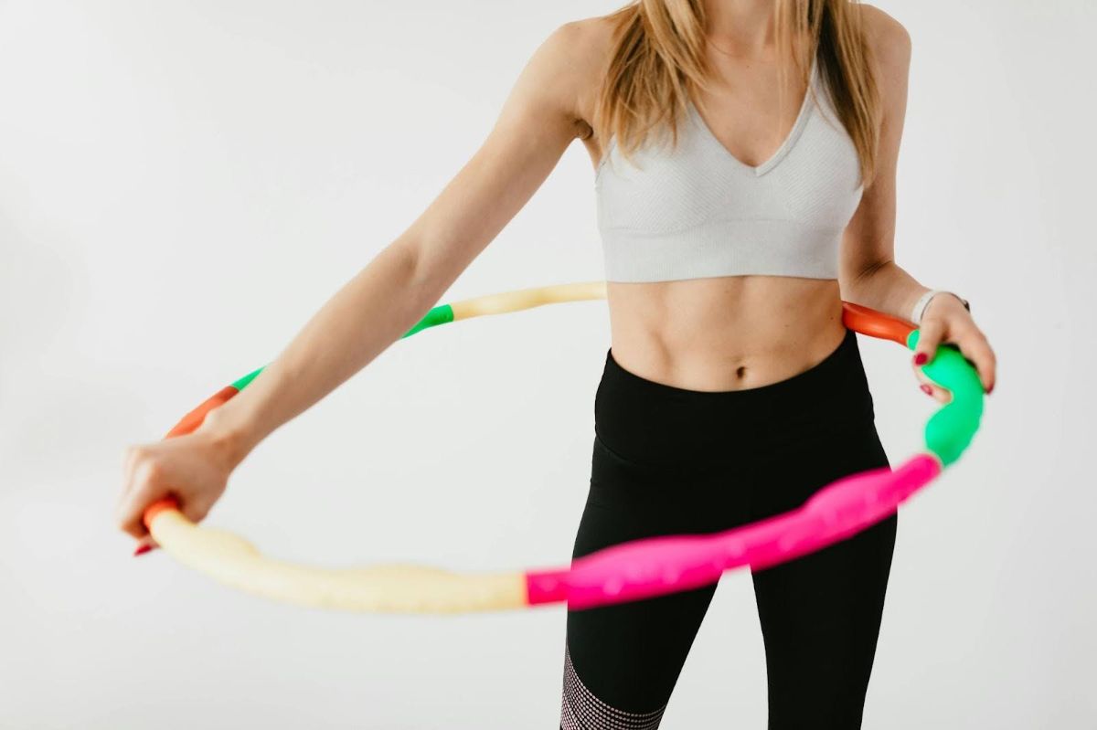 A woman hula hooping